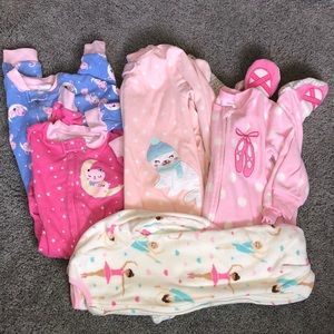 2t winter pajamas, bundle of 5
